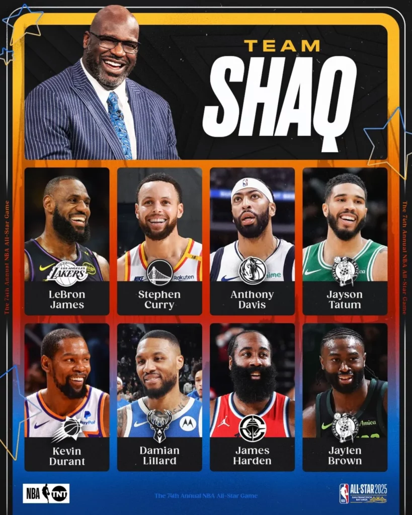 2025 NBA明星賽|Shaquille O'Neal俠客隊伍